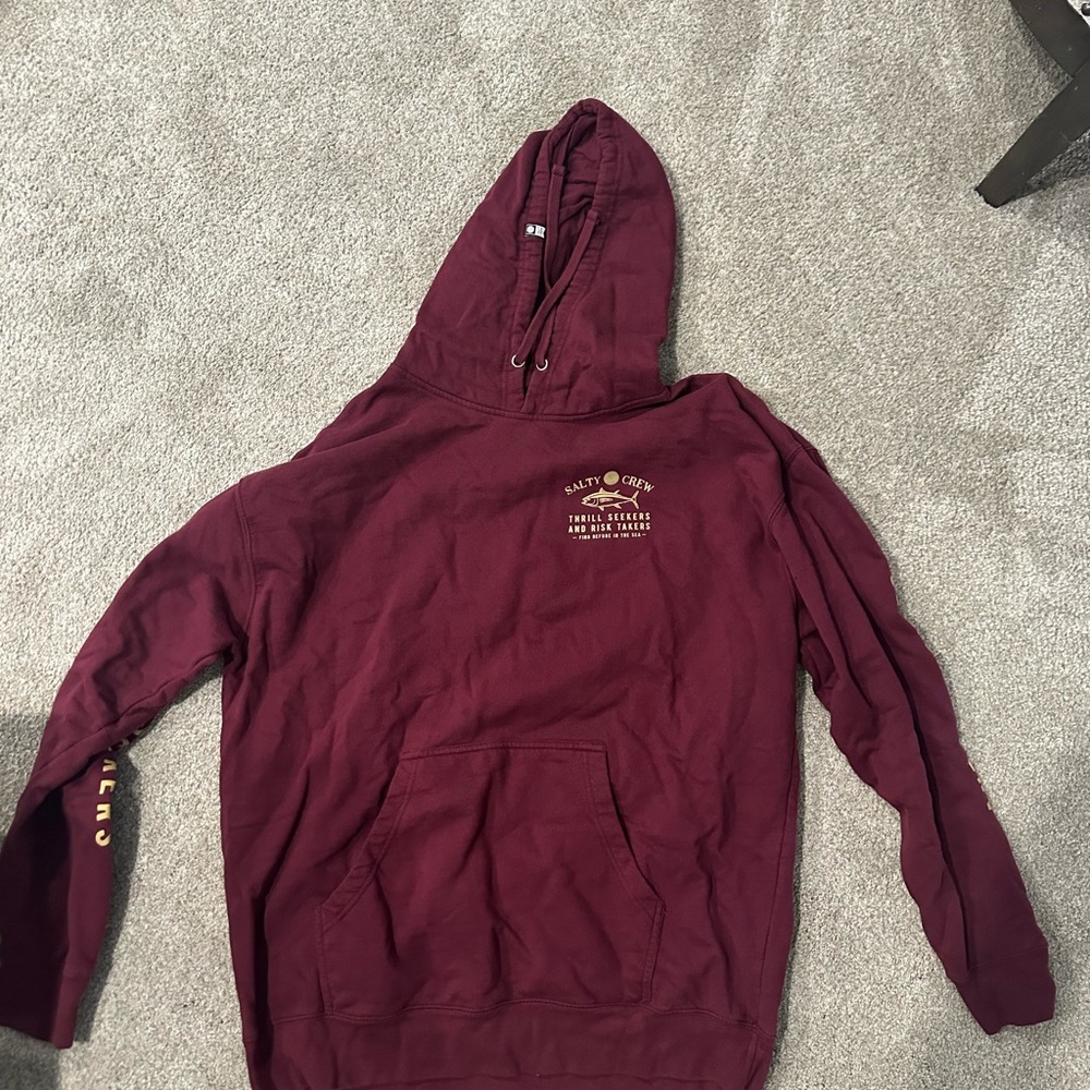 Salty Crew Burgundy Hoodie for Men. Barely worn, will iron before sending